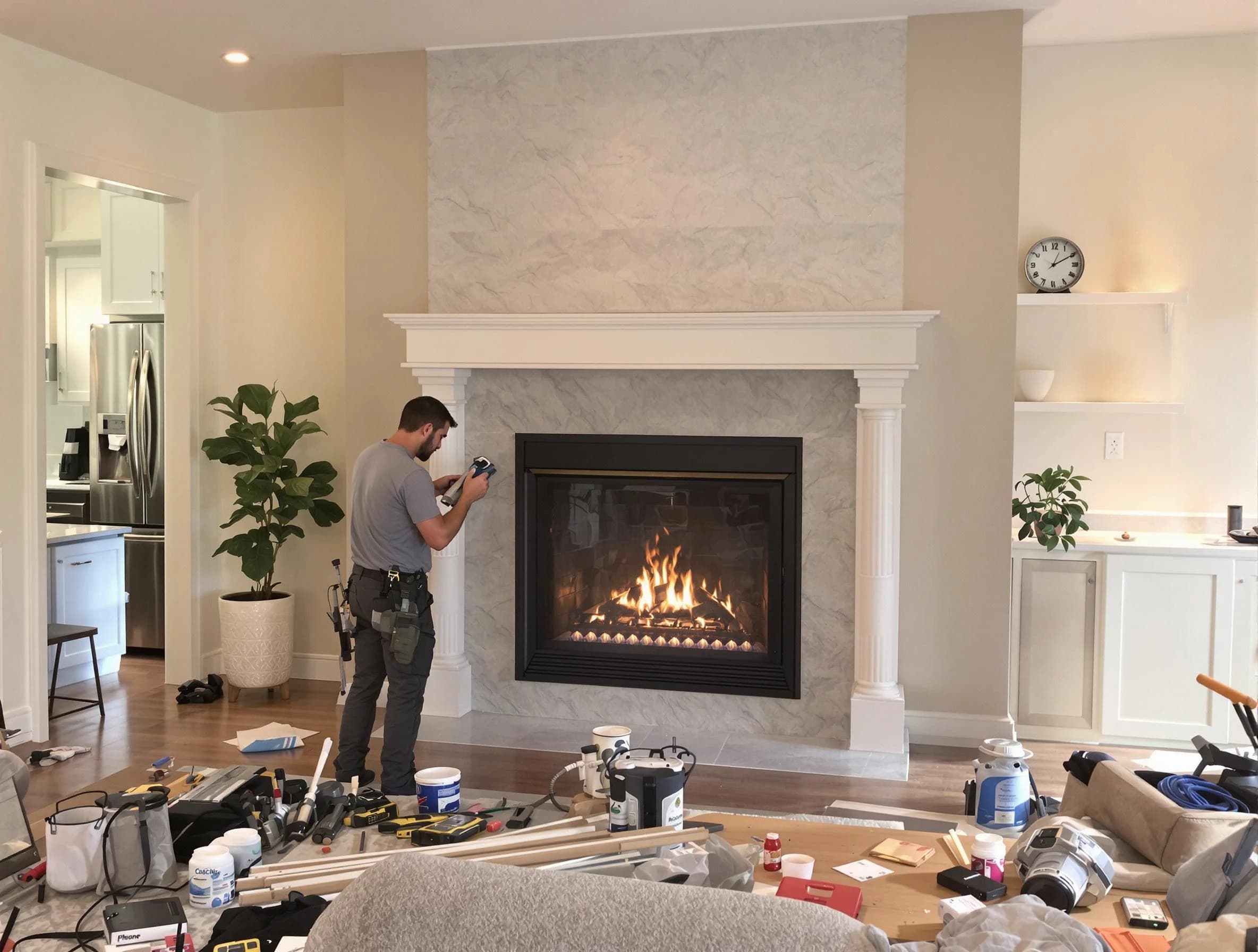 Newly installed fireplace by Mahwah Chimney Sweep in Mahwah, NJ