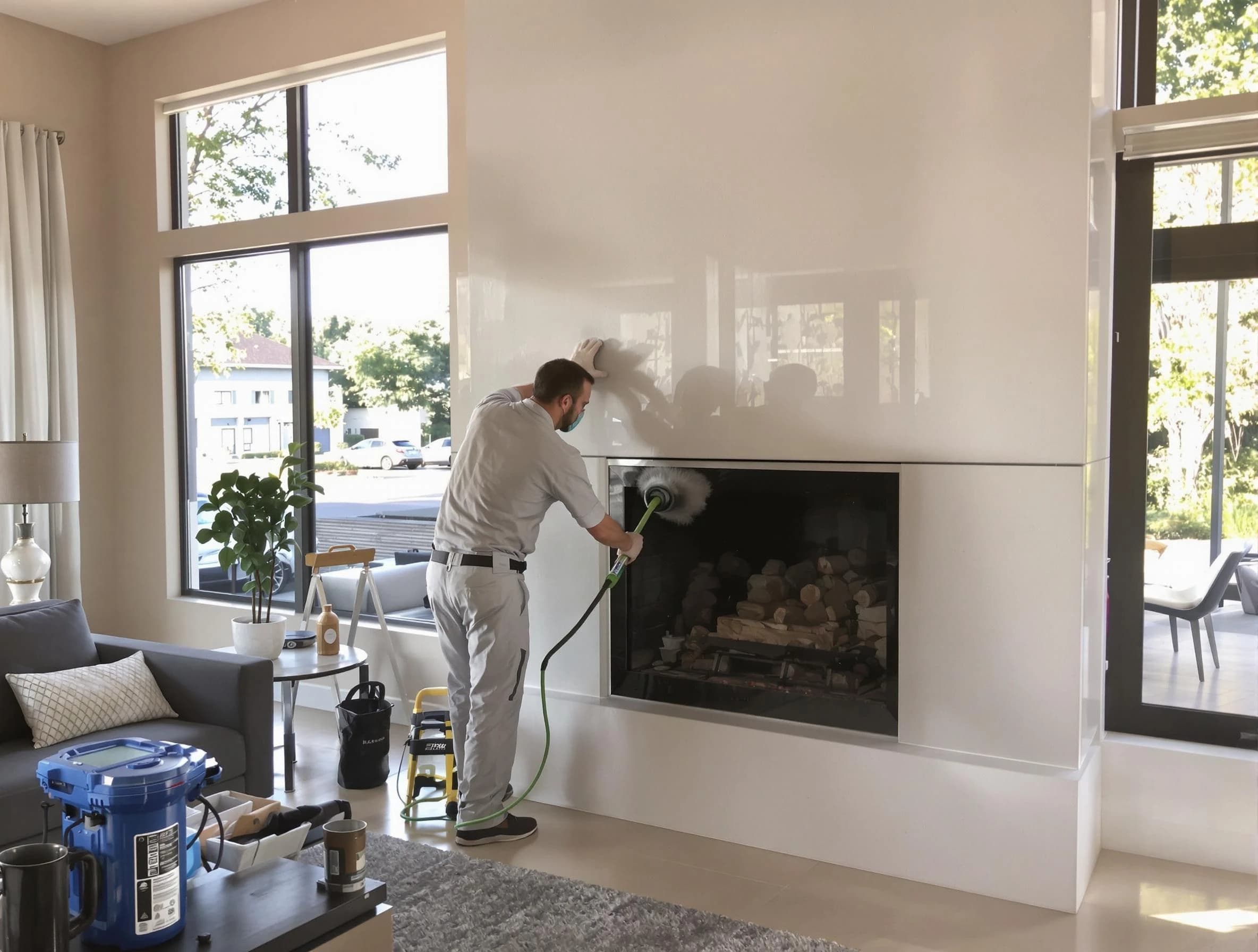 Mahwah Chimney Sweep performing thorough soot removal in Mahwah, NJ