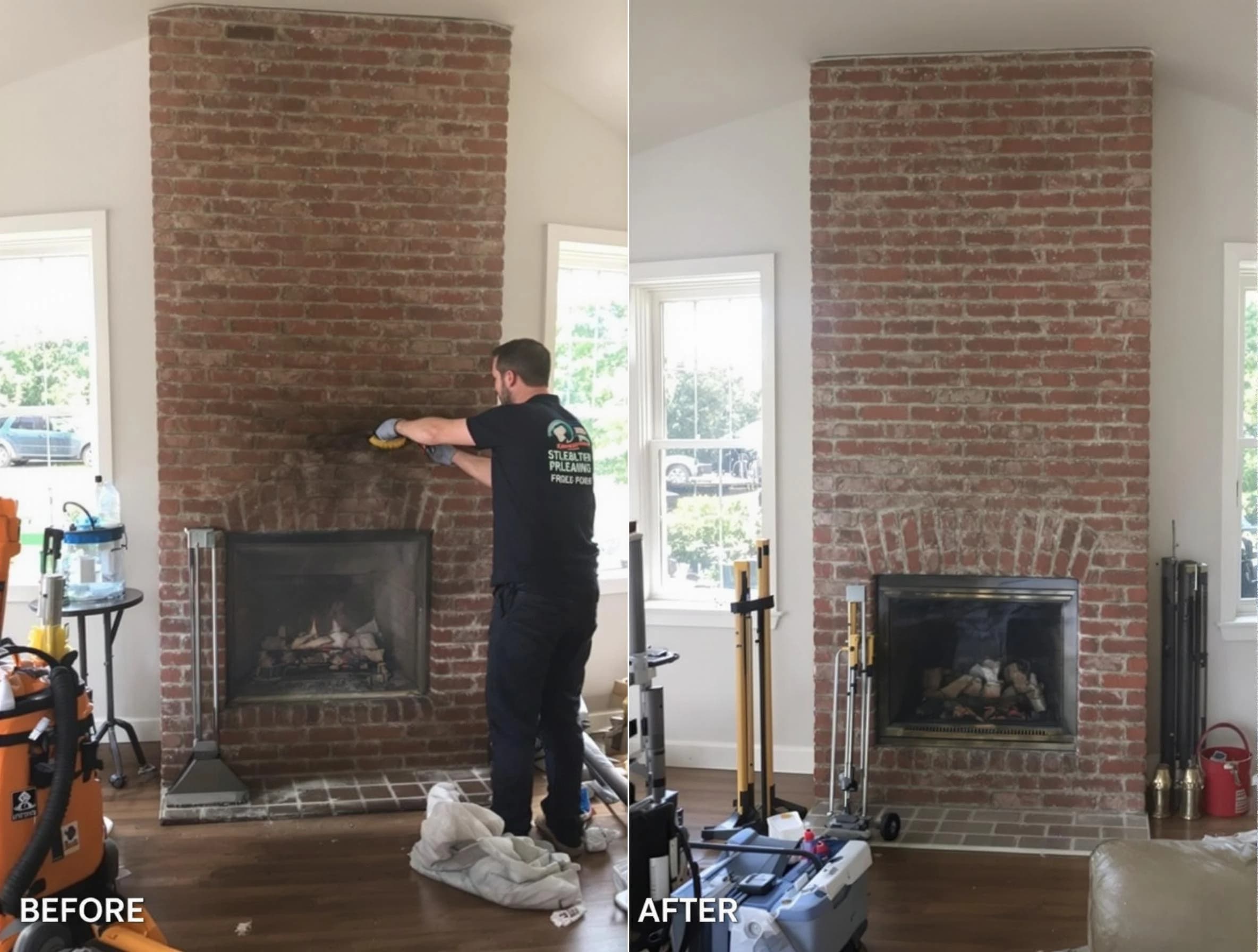 Finished chimney sweeping service by Mahwah Chimney Sweep in Mahwah, NJ