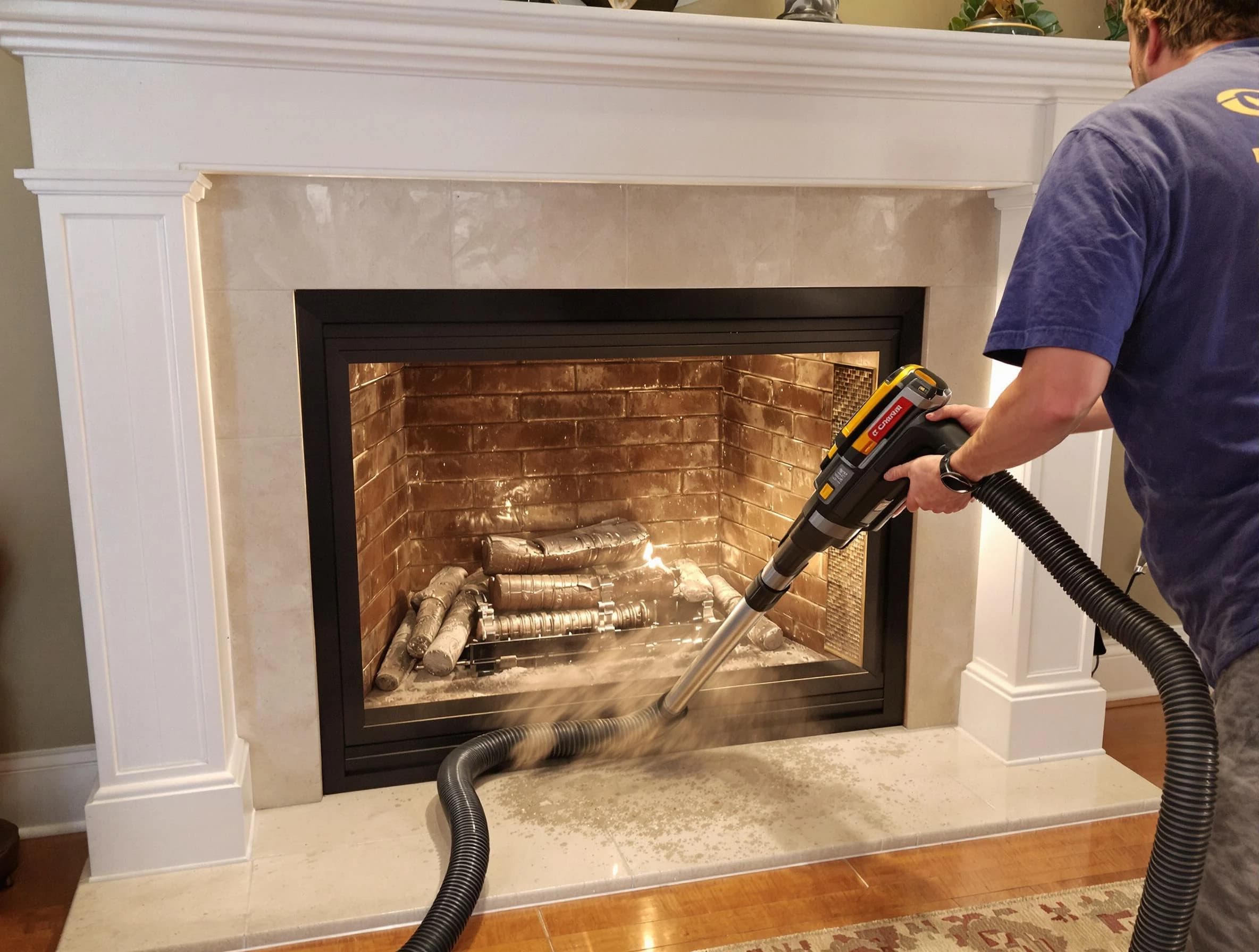 Fireplace cleaning performed by Mahwah Chimney Sweep in Mahwah, NJ