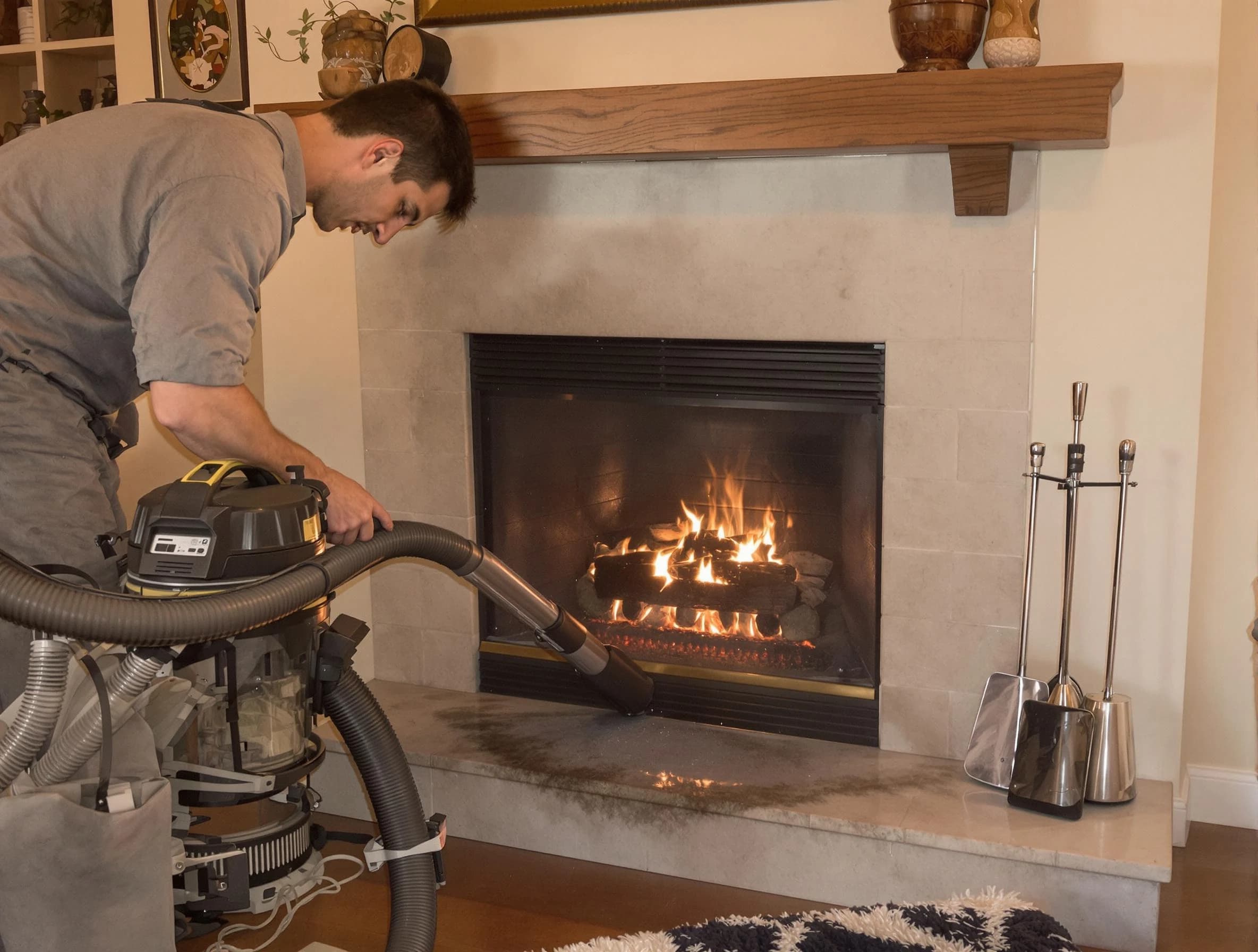 Routine fireplace upkeep by Mahwah Chimney Sweep in Mahwah, NJ